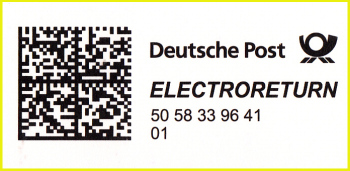 Freimachungsvermerk Eletroreturn hier am Beispiel von T-Mobile mit einer 32 x 32 Matrix