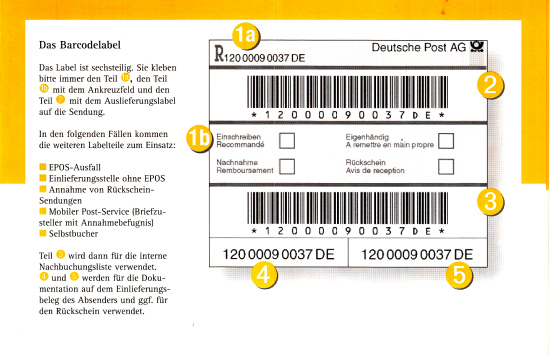 Der Aufbau der Barcodelabel aus dem Pilotversuch - aus einem Flyer für Mitarbeiter der Pilot-Filialen