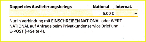 Auszug aus dem aktuellen Entgeltheft der Deutschen Post mit Stand 1. Januar 2020 für die Anfertigung eines Auszug aus dem aktuellen Entgeltheft der Deutschen Post mit Stand 1. Januar 2020 für die Anfertigung eines