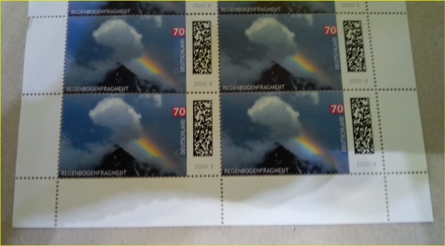 Bogenunterteil eines Probebogens mit dem Motiv Regenbogenfragment 70 Cent