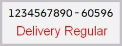 Links sind alle Ziffern von 1 bis 0 in Delivery Regular zu sehen – rechts – die Postleitzahl des Tagesstempels für das Postmuseum in Delivery