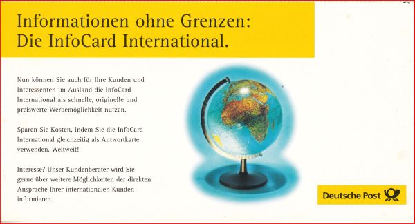 Posteigenwerbung - Infocard International - Seite 1 Posteigenwerbung - Infocard International - Seite 1