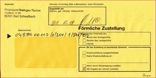 der neue gelbe Innenumschlag von der Vorderseite - hier benutzt im Jahr 2005 der neue gelbe Innenumschlag von der Vorderseite - hier benutzt im Jahr 2005