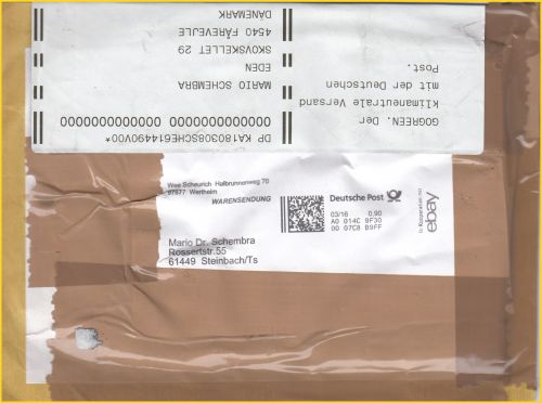 Warensendung Kompakt, frankiert mit Internetmarke mit dem Zusatz 