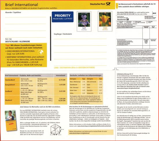 Plusbrief-Adressaufkleber der unter der irreführenden Bezeichnung 