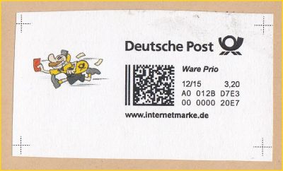 Internetmarke Ware Prio mit Motiv - diese gab es nur vom Juli 2015 bis zum 31. Dezember 2015 zu kaufen