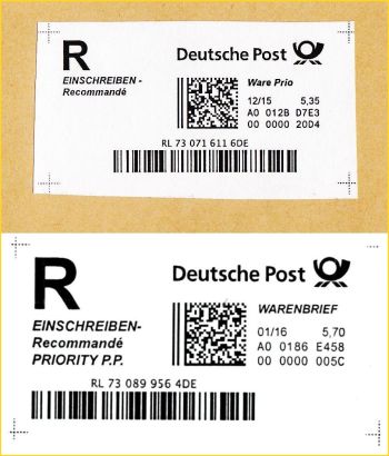 Vergleich des Layouts einer Internetmarke 