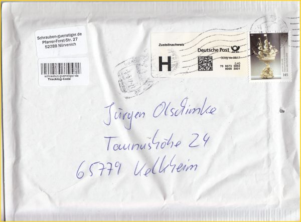 Großbrief der Versandfirma Großbrief der Versandfirma