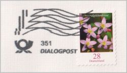 Frankierausschnitt mit einer abweichenden Digitaldruckentwertung. Die Kennung ist hier nur dreistellig