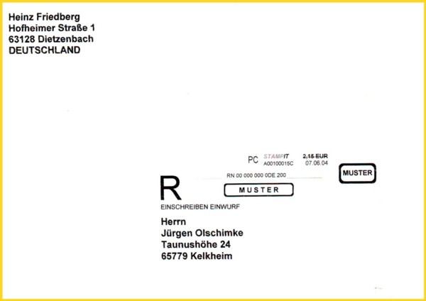 zur Ergänzung hier ein Musterabdruck für ein Einschreiben, den man vorher selbst erstellen kann