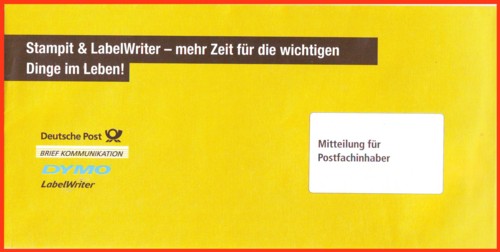 Postwurfsendung mit Werbung für Stampit