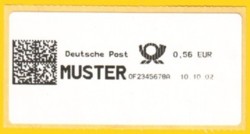 Musterlabel Digitalmarke von der Postexpo 2002