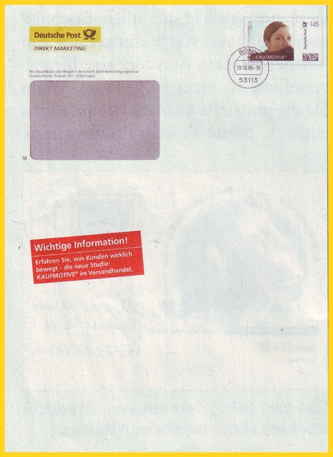 Dieser erste bekannt gewordene Beleg wurde vor Wochen bei eBay angeboten