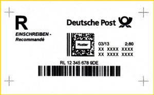 Mustermarke ohne Absender