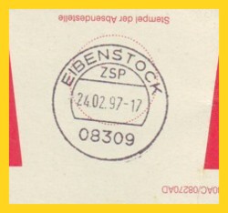 Ein Stempel mit den Unterscheidungsbuchstaben ZSP -> steht für Zustellstützpunkt