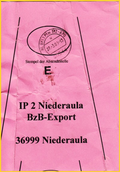 Eine Beutelfahne vom IPZ 1 zum IPZ 2 Eine Beutelfahne vom IPZ 1 zum IPZ 2
