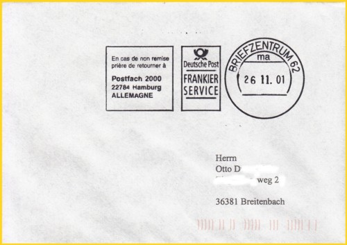 Ein extrem ungewöhnlicher Handgummiklappstempel vom Großannahmeschalter des IPZ, der nur kurze Zeit eingesetzt wurde Ein extrem ungewöhnlicher Handgummiklappstempel vom Großannahmeschalter des IPZ, der nur kurze Zeit eingesetzt wurde