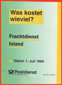 Ein weiterer Flyer, der nur wegen Änderungen im Frachtdienst herausgeben wurde - Stand 1. Juli 1994