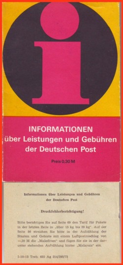 Auch in der DDR gab es Gebührenhefte mit Beipackzetteln - hier die bisher einzig bekannte Druckfehlerberichtigung - wer kennt weitere ?
