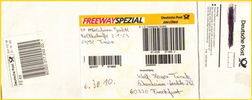 Hier eine weitere Freeway-Spezial Paketmarke aus der Zeit Deutsche Post EuroExpress
