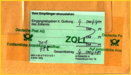 Postverzollung 1998