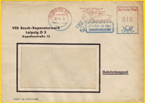 Mischfarbe aus der Anfangszeit der Umstellung von roter auf blaue Farbe in der DDR im Jahre 1954 Mischfarbe aus der Anfangszeit der Umstellung von roter auf blaue Farbe in der DDR im Jahre 1954