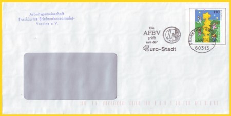 Plusbrief Europa mit Absenderstempelung Die AFBV grüßt aus der Eurostadt