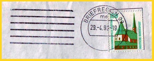 Maschinenstempel mit altem DDR-Klischee