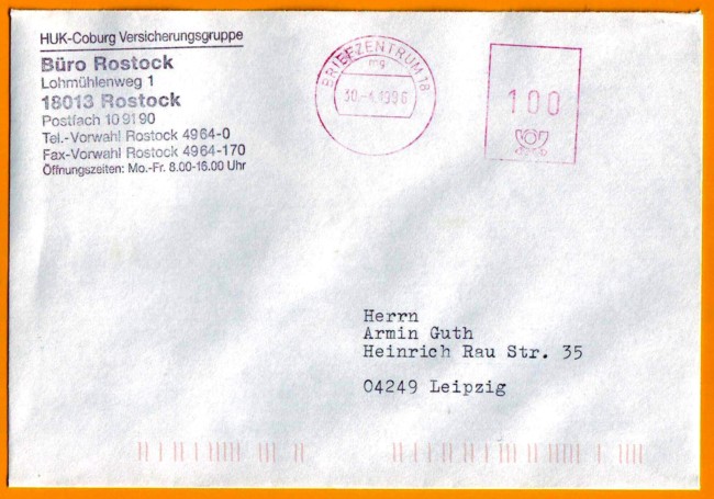 Aptiertes Postfreistempelungsklischee vom BZ 18