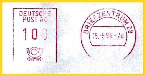 Postfreistempelung vom Briefzentrum 28