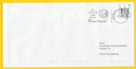 Plusbrief 47 Pfg / 24 Ct ohne Klischeeentwertung Absenderstempelung kodiert