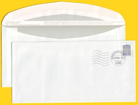 Plusbrief 25 Cent ohne Fenster erstmals mit FSC Vermerk - Motiv Arolsen