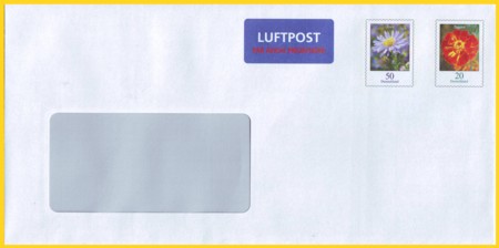 Plusbrief 70 Cent mit nachträglichen Aufdruck Luftpost